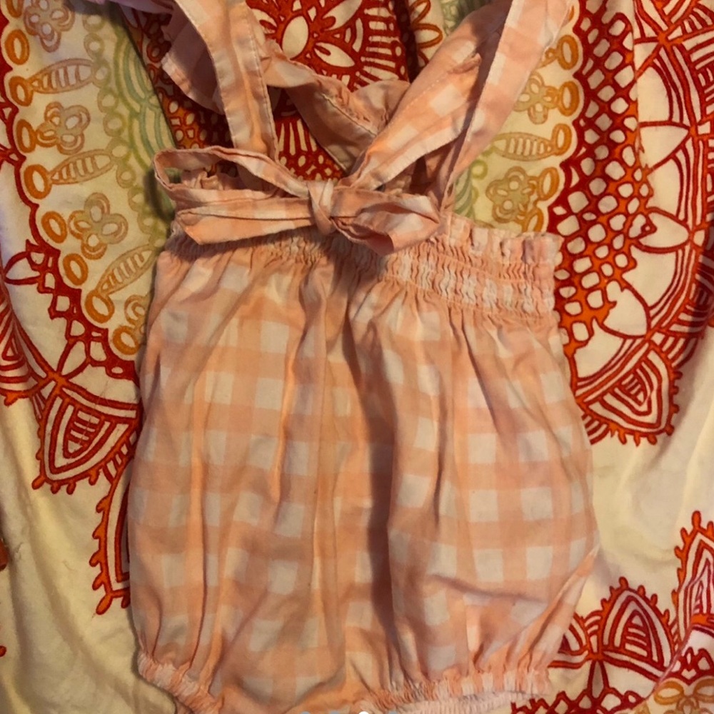 Lil Lemons Pink Plaid Overalls 12/18mo